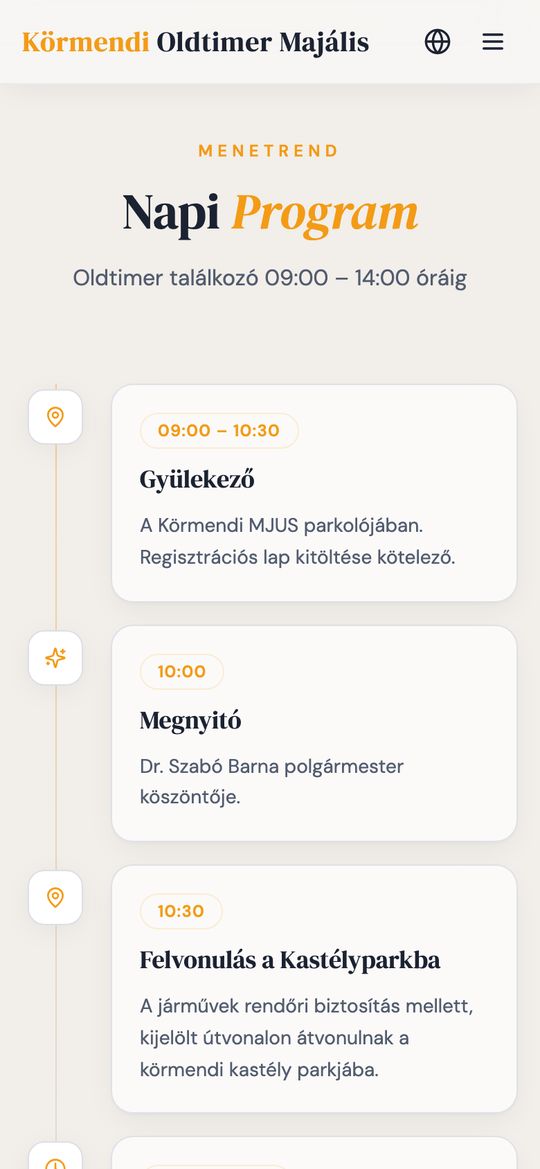 Körmendi Oldtimer Majális on a phone – screen 2