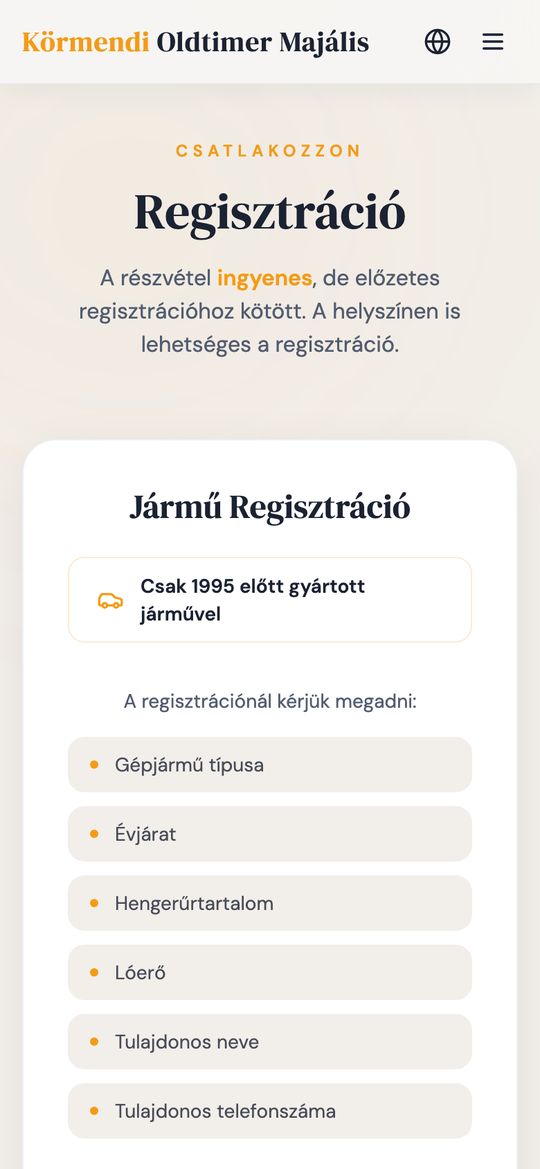 Körmendi Oldtimer Majális on a phone – screen 4