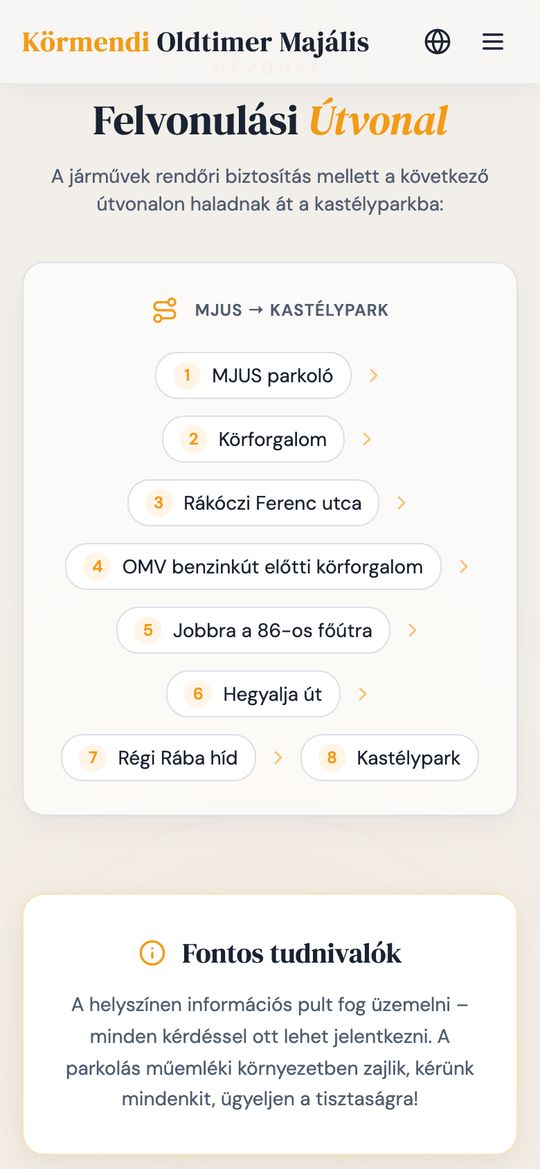 Körmendi Oldtimer Majális on a phone – screen 3